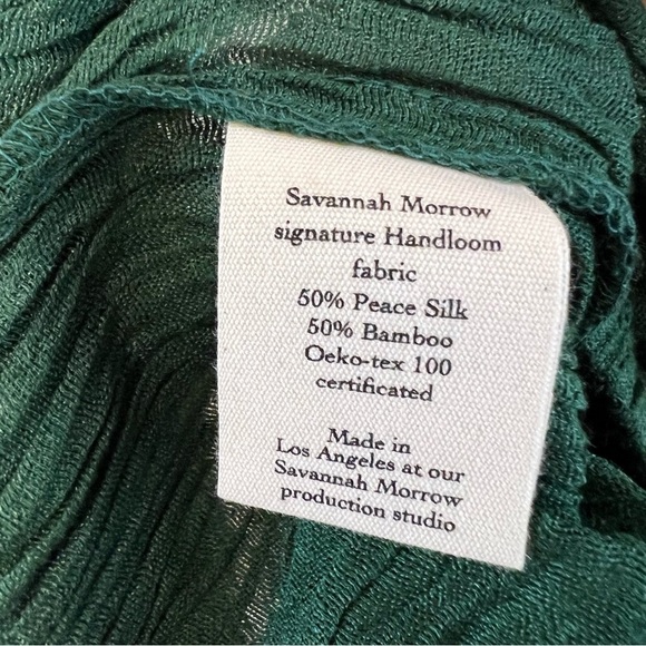 Savannah Morrow Tayen Relaxed Pants Emerald Green Small NWT Beach Resort Coastal - Picture 5 of 6